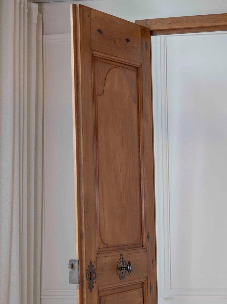 French 19th Century Double-leaf Double-sided Walnut Communication Door - JAA