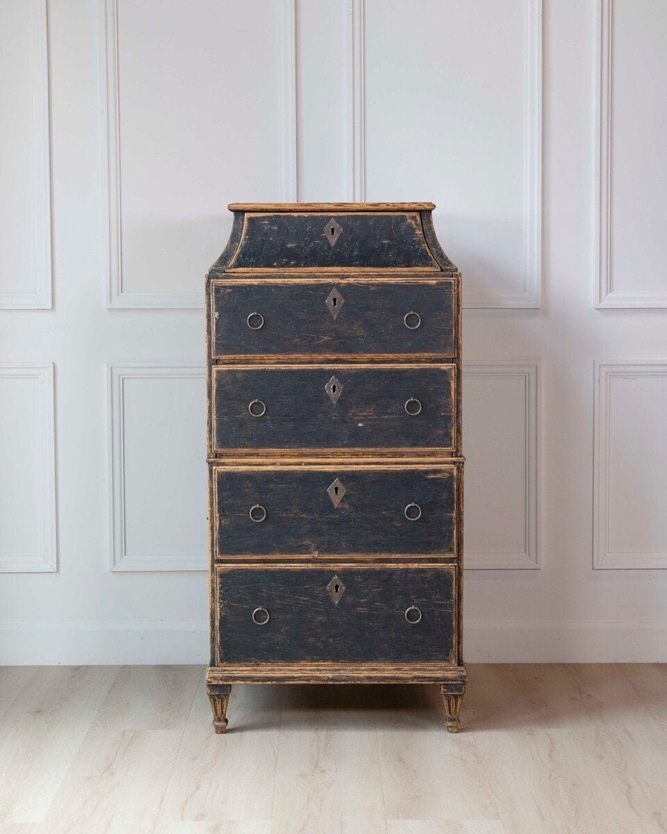 Swedish Late 18th Century Painted Captain's Chest - JAA