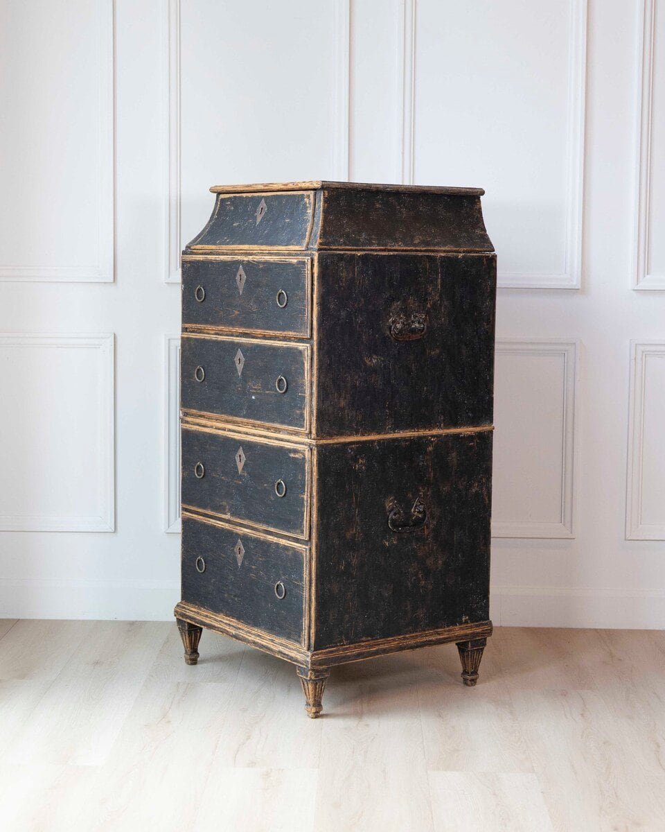 Swedish Late 18th Century Painted Captain's Chest - JAA