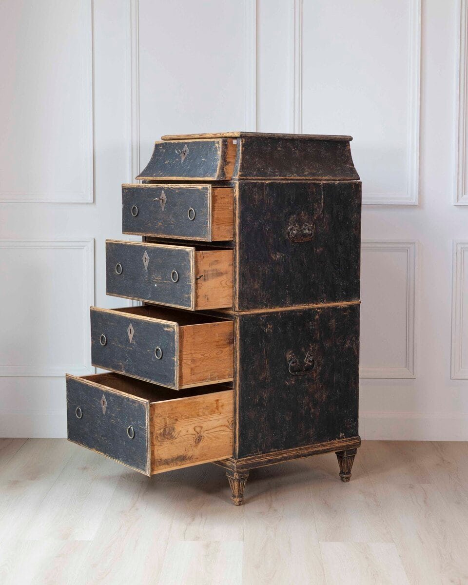 Swedish Late 18th Century Painted Captain's Chest - JAA