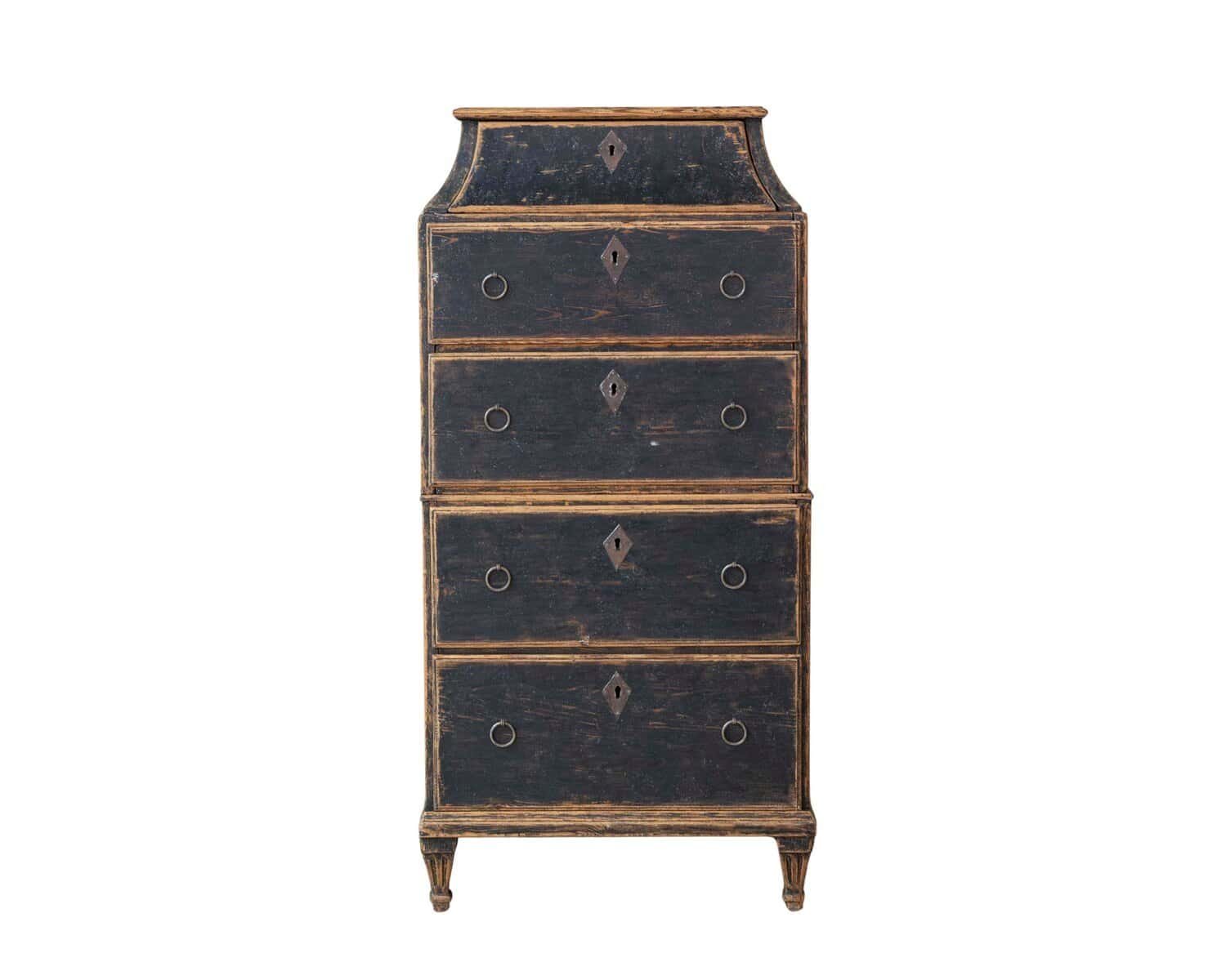 Swedish Late 18th Century Painted Captain's Chest
