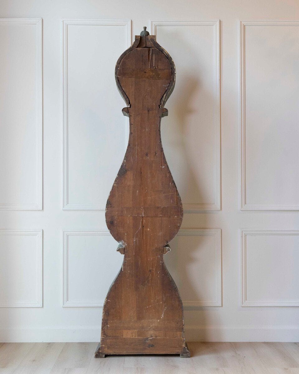 19th Century Swedish Mora Clock in Original Turquoise Paint - JAA