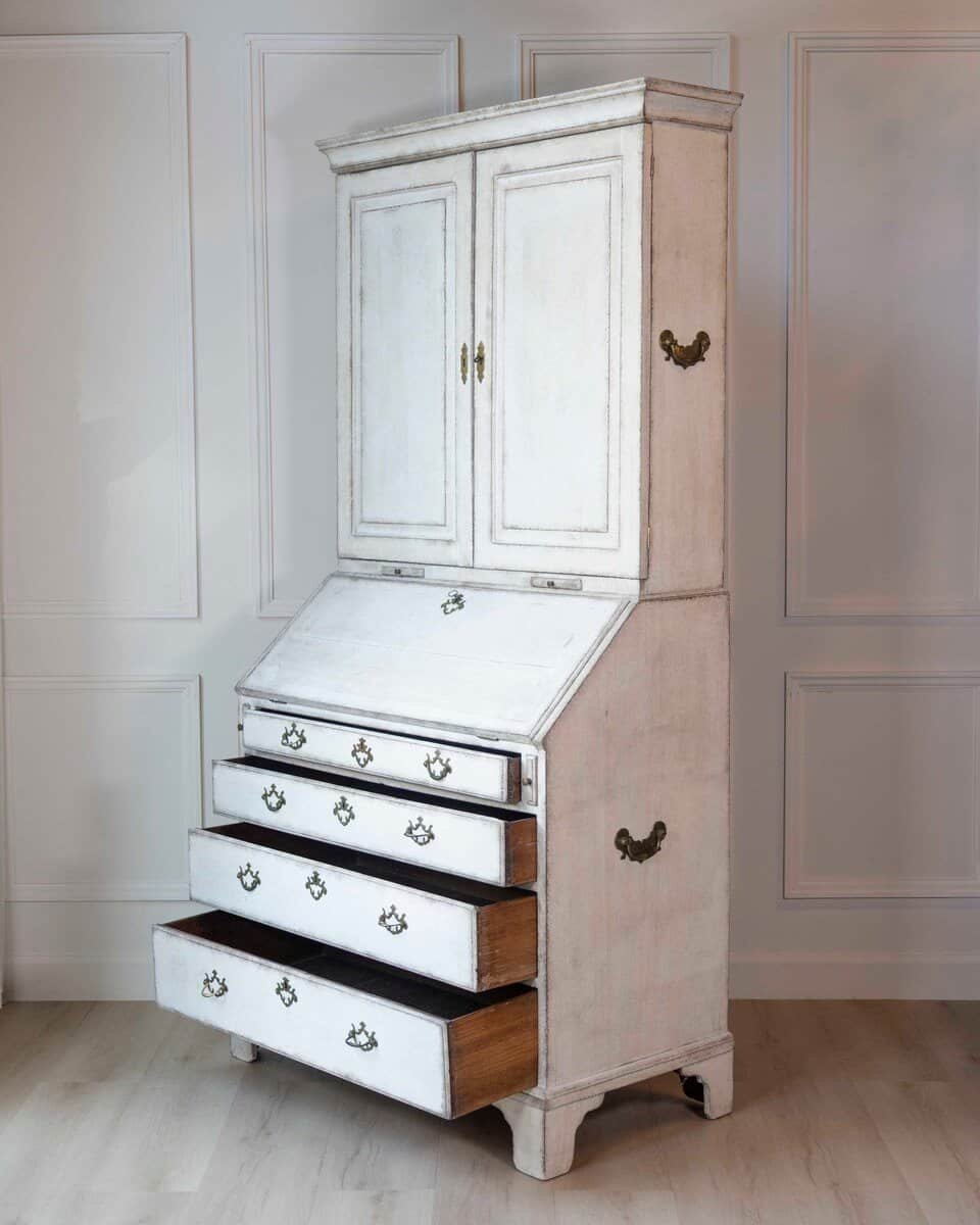 European 19th Century Two-Part Secretary Bureau - JAA