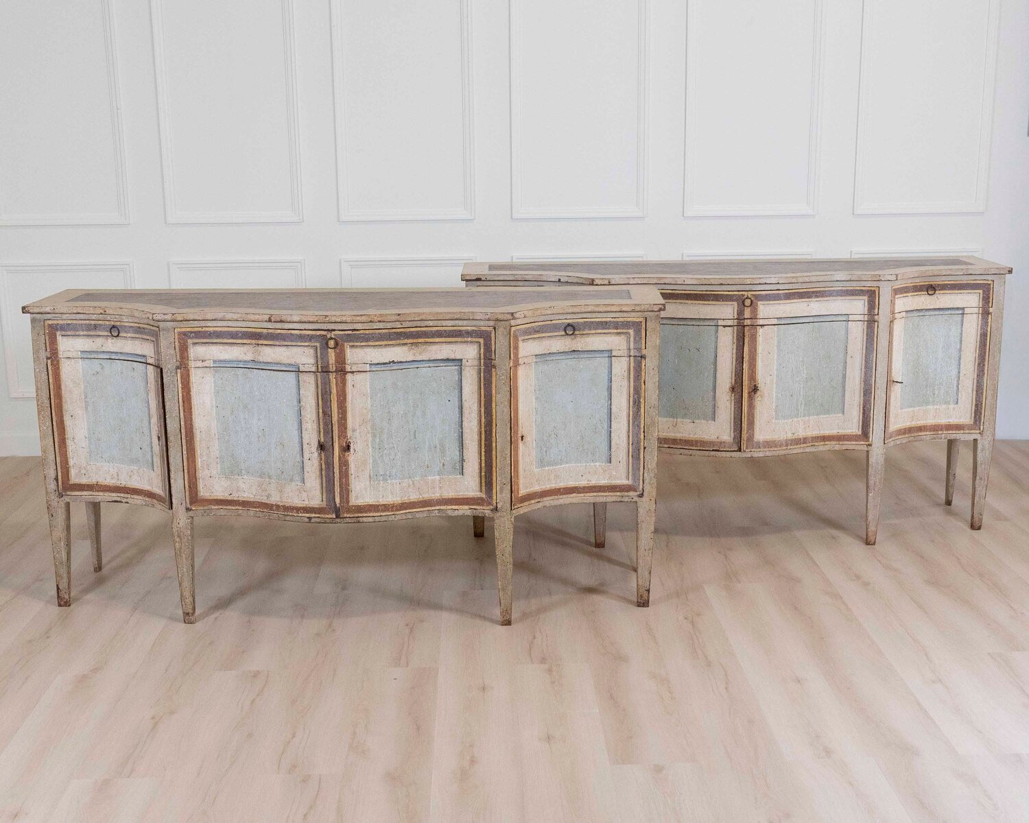 Italian Mid-19th Century Neoclassical Lacquered Sideboards, Pair - JAA