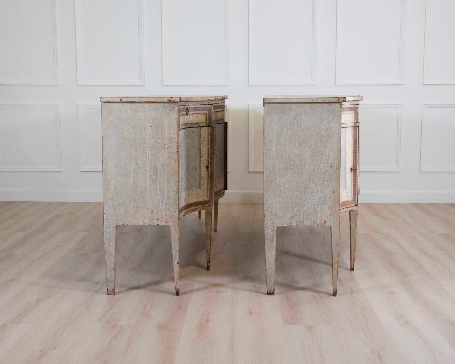 Italian Mid-19th Century Neoclassical Lacquered Sideboards, Pair - JAA