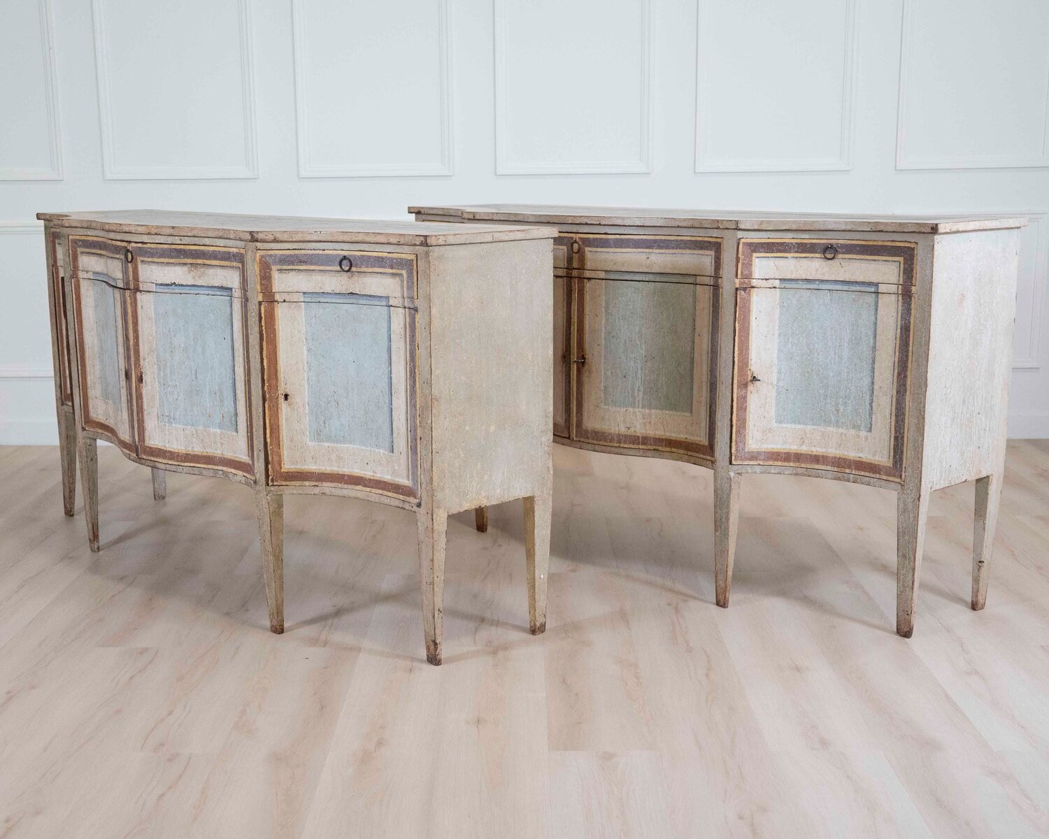 Italian Mid-19th Century Neoclassical Lacquered Sideboards, Pair - JAA