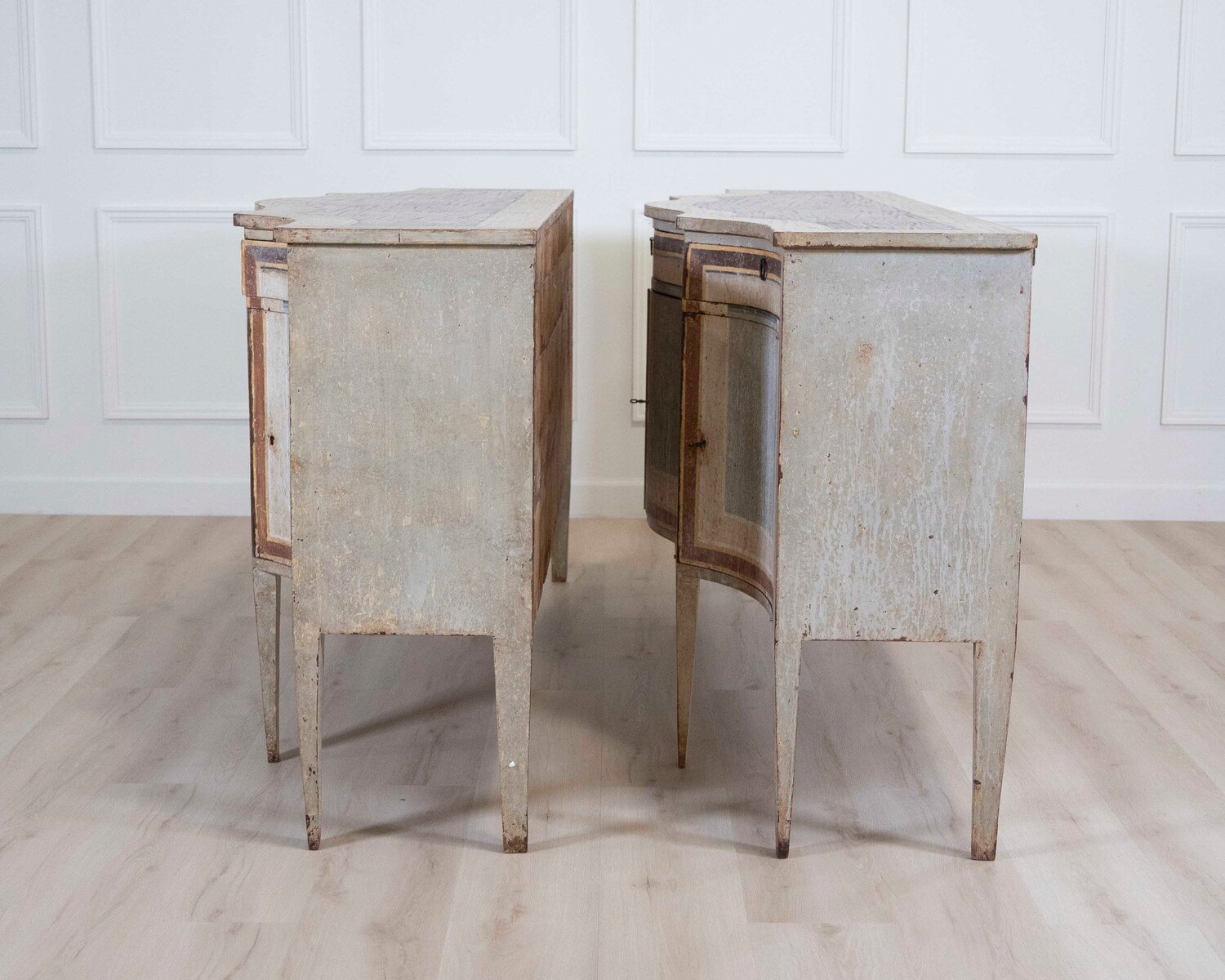Italian Mid-19th Century Neoclassical Lacquered Sideboards, Pair - JAA