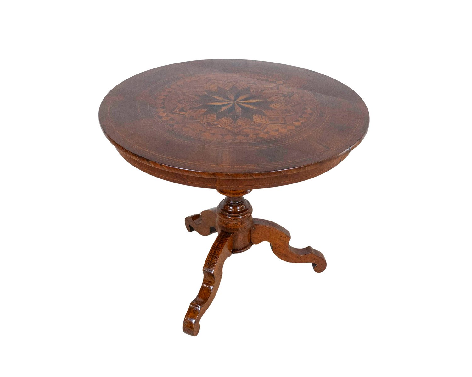 Italian Early 19th Century Round Inlaid Table - JAA