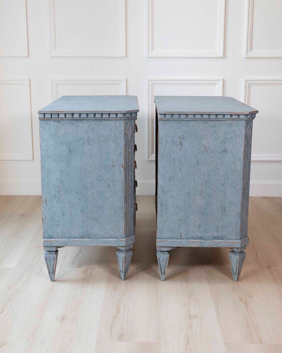 Pair of Swedish Blue Commodes Circa 100 Years Old - JAA
