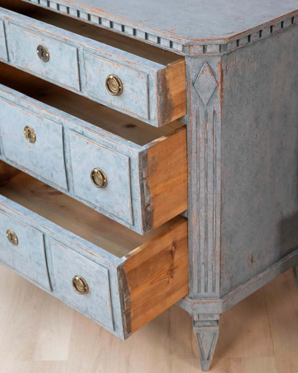 Pair of Swedish Blue Commodes Circa 100 Years Old - JAA