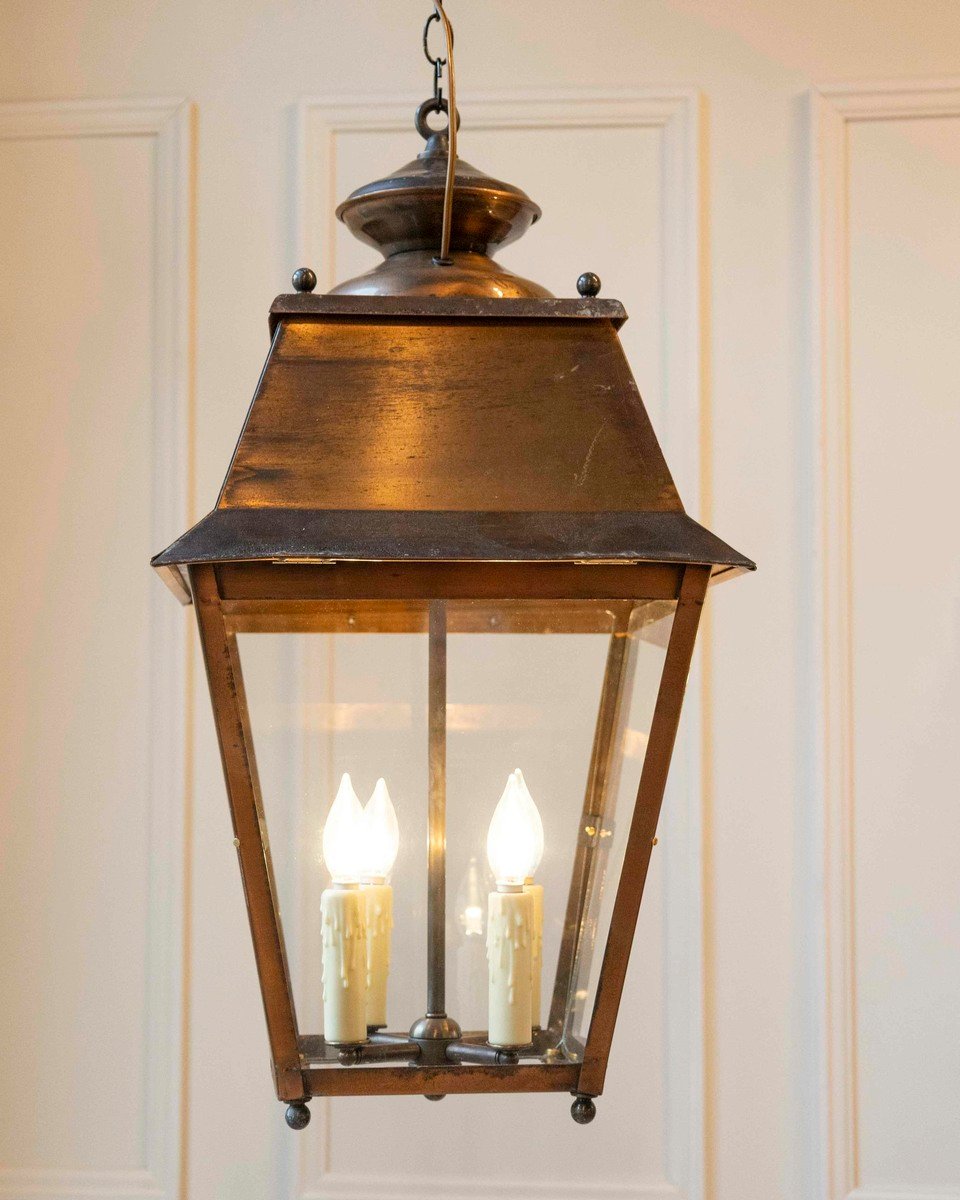 Early 20th-Century French Copper Hanging Lantern - JAA