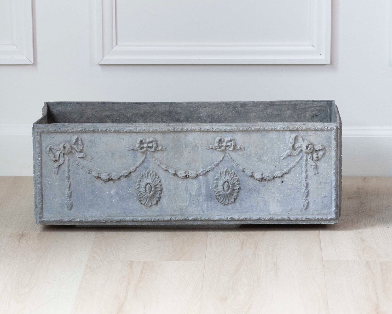 English 19th Century Louis XVI Style Lead Planters, Pair, c.1880 - JAA