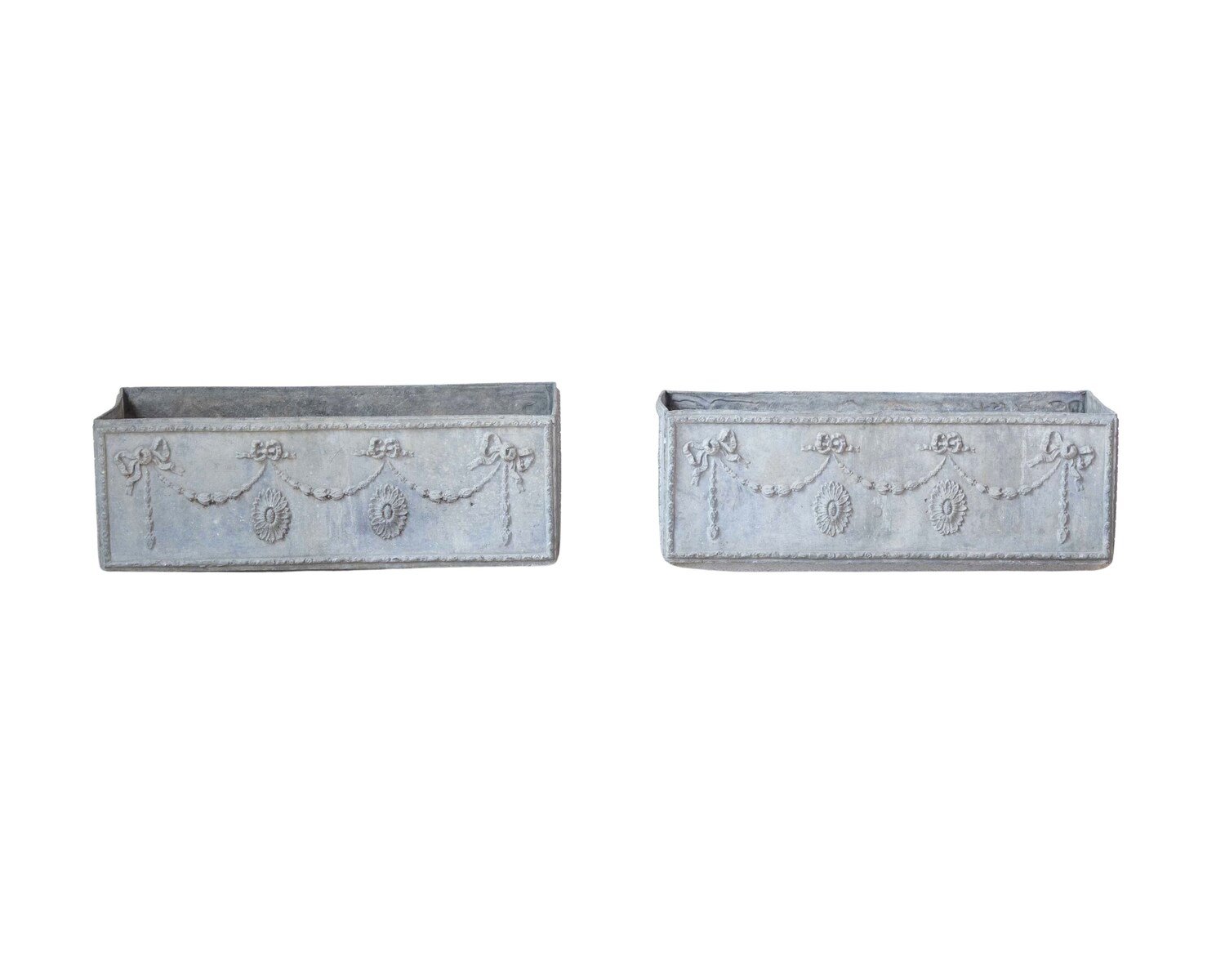 English 19th Century Louis XVI Style Lead Planters, Pair, c.1880