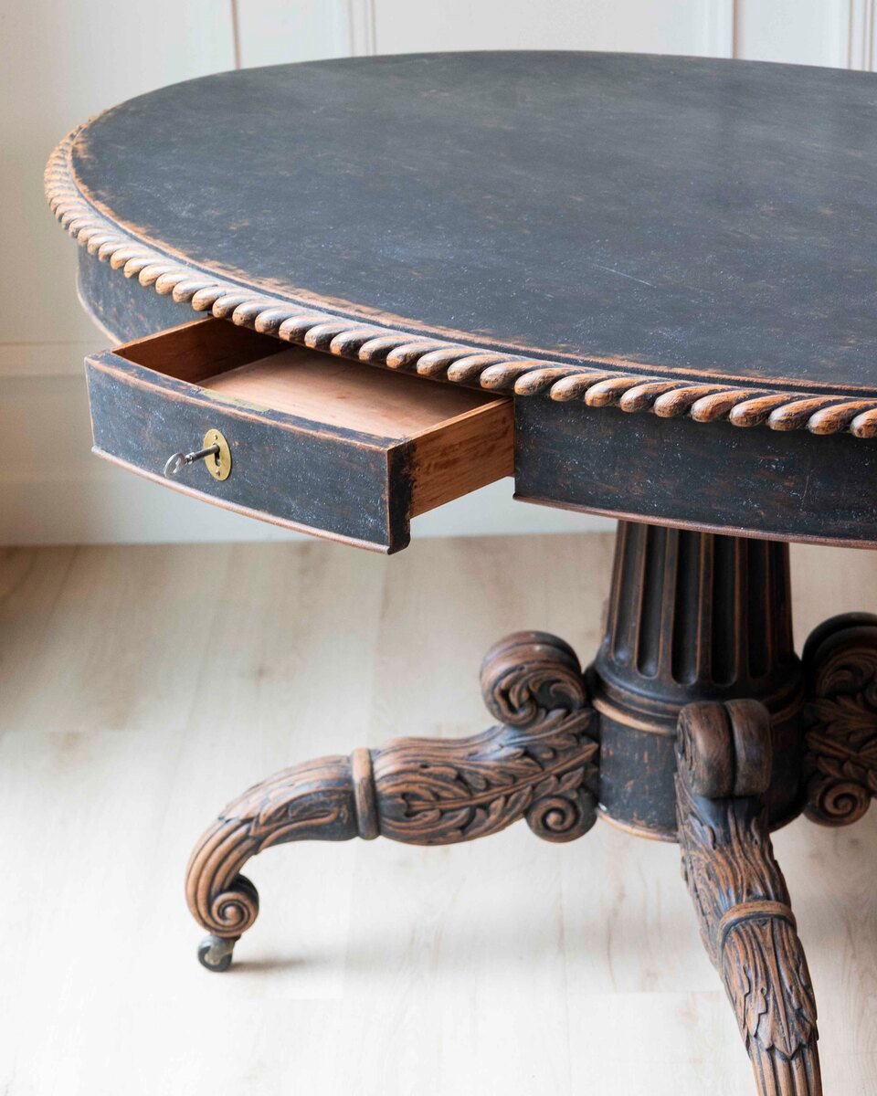Swedish 19th Century Empire Oval Center Table, circa 1830 - JAA