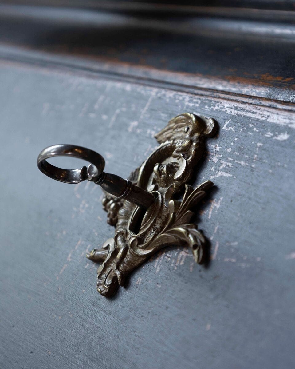 Swedish 18th Century Black-Painted Bureau - JAA