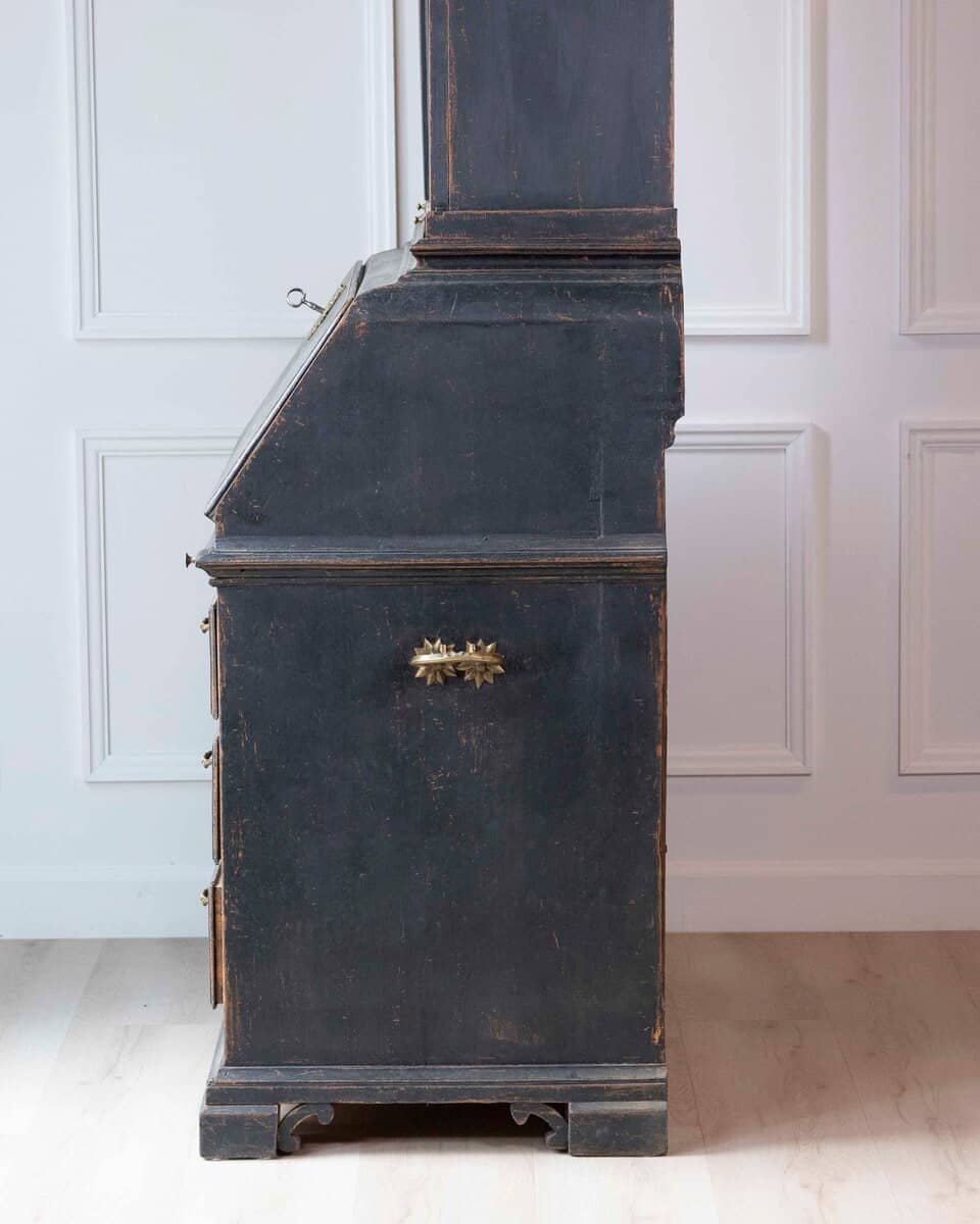 Swedish 18th Century Black-Painted Bureau - JAA