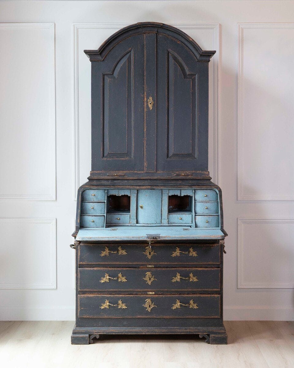 Swedish 18th Century Black-Painted Bureau - JAA