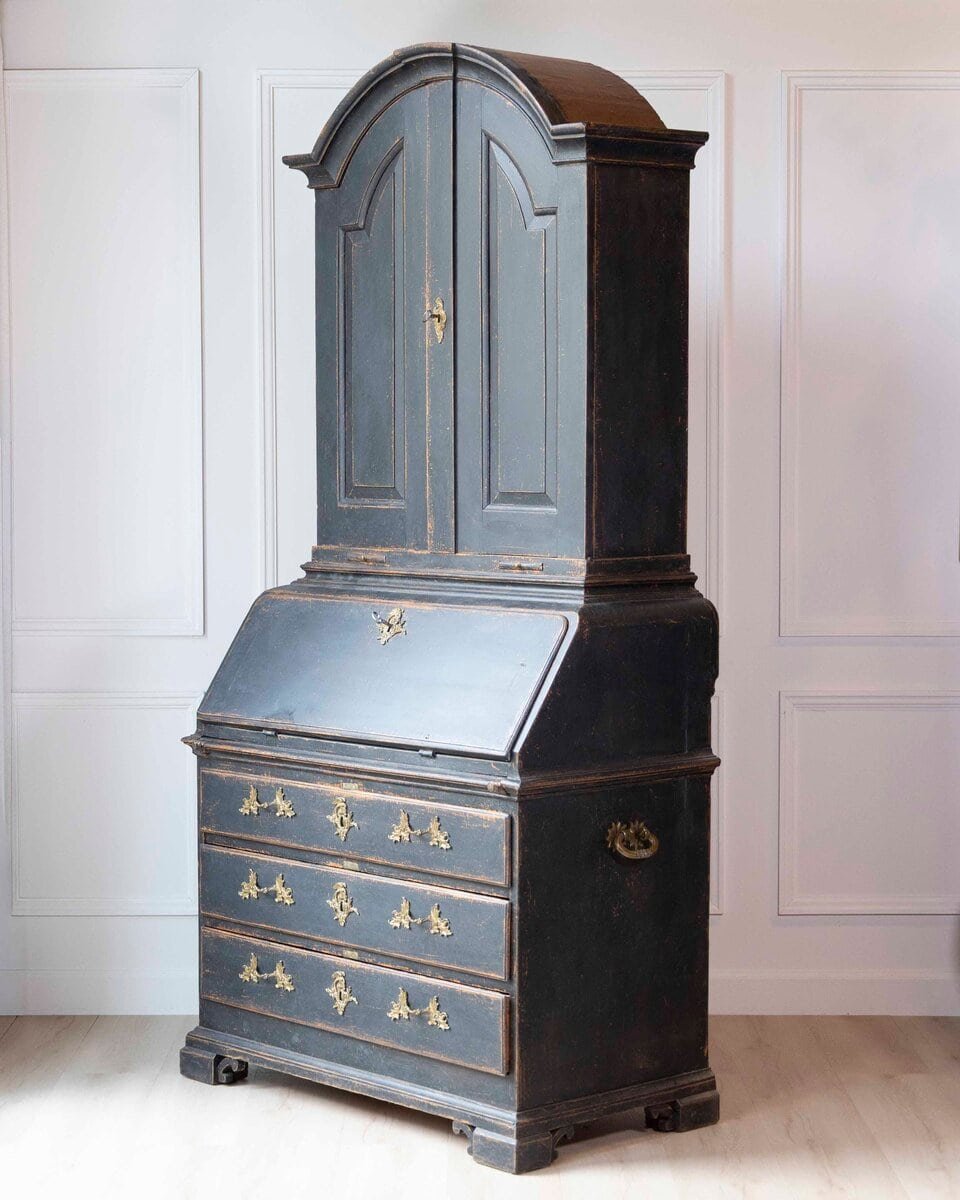 Swedish 18th Century Black-Painted Bureau - JAA