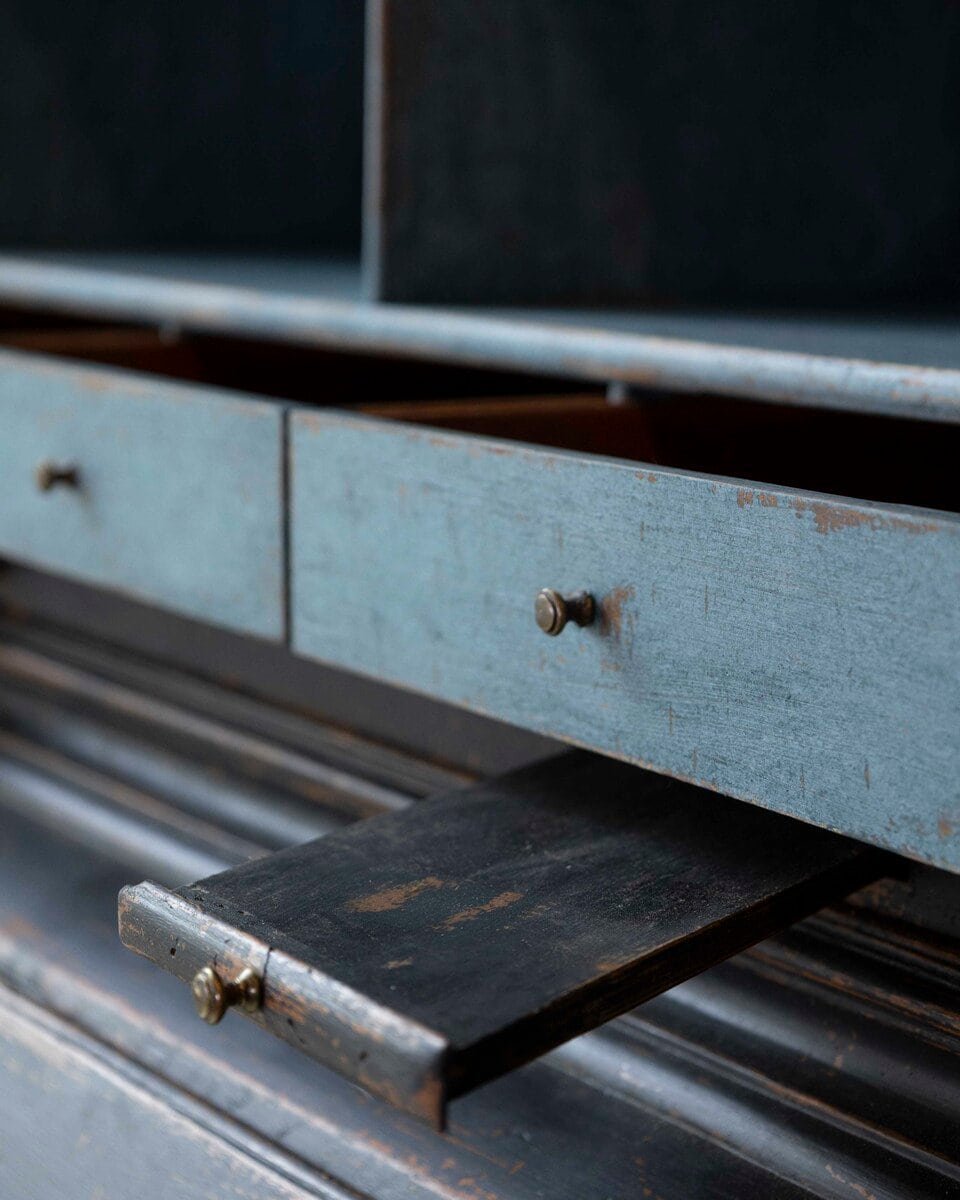 Swedish 18th Century Black-Painted Bureau - JAA