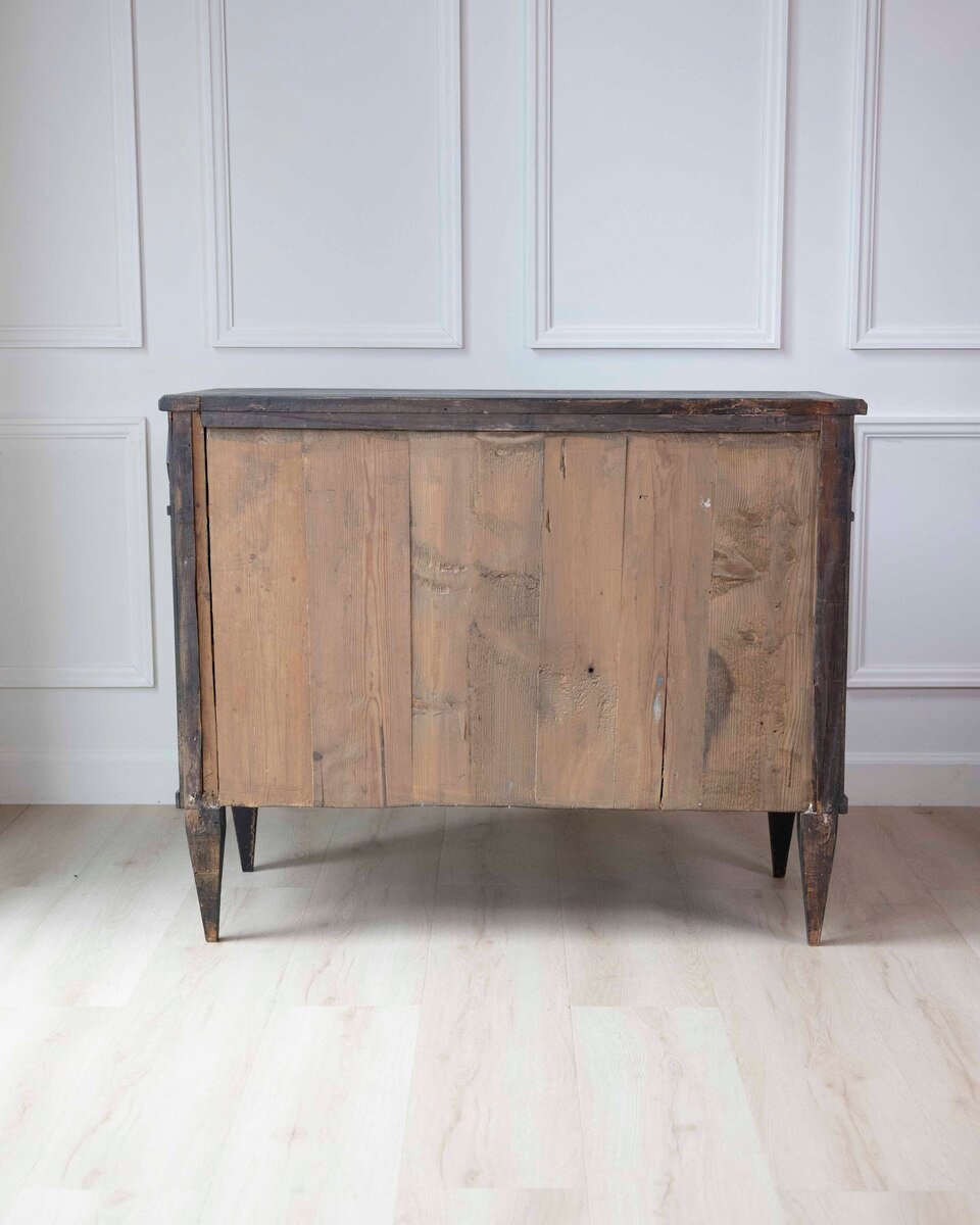 Swedish Gustavian-Inspired Chest of Drawers with Greek Key Frieze - JAA