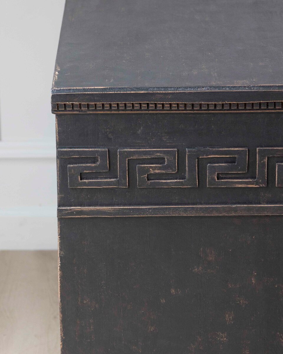 Swedish Gustavian-Inspired Chest of Drawers with Greek Key Motif - JAA