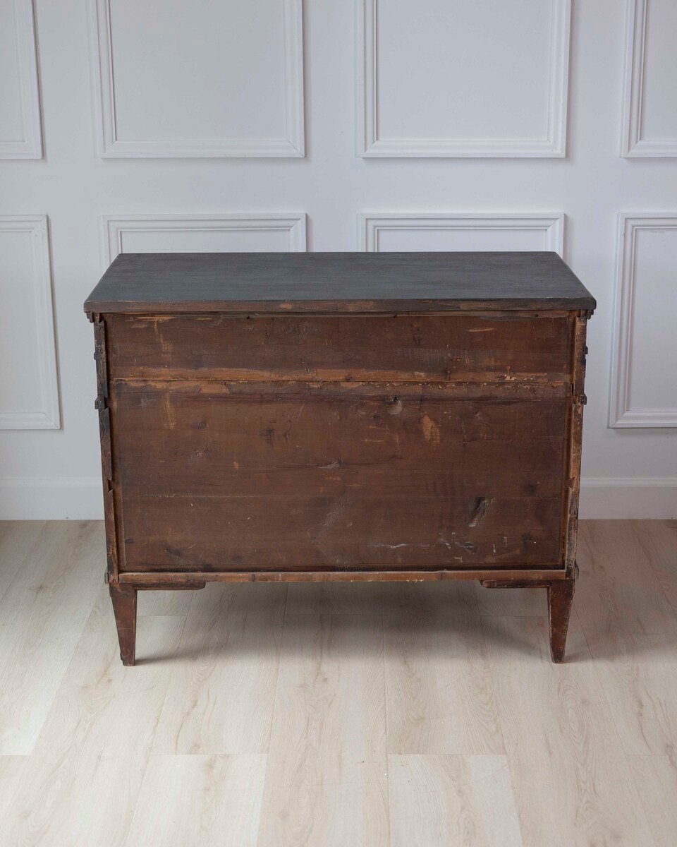 Swedish Gustavian-Inspired Chest of Drawers with Greek Key Motif - JAA