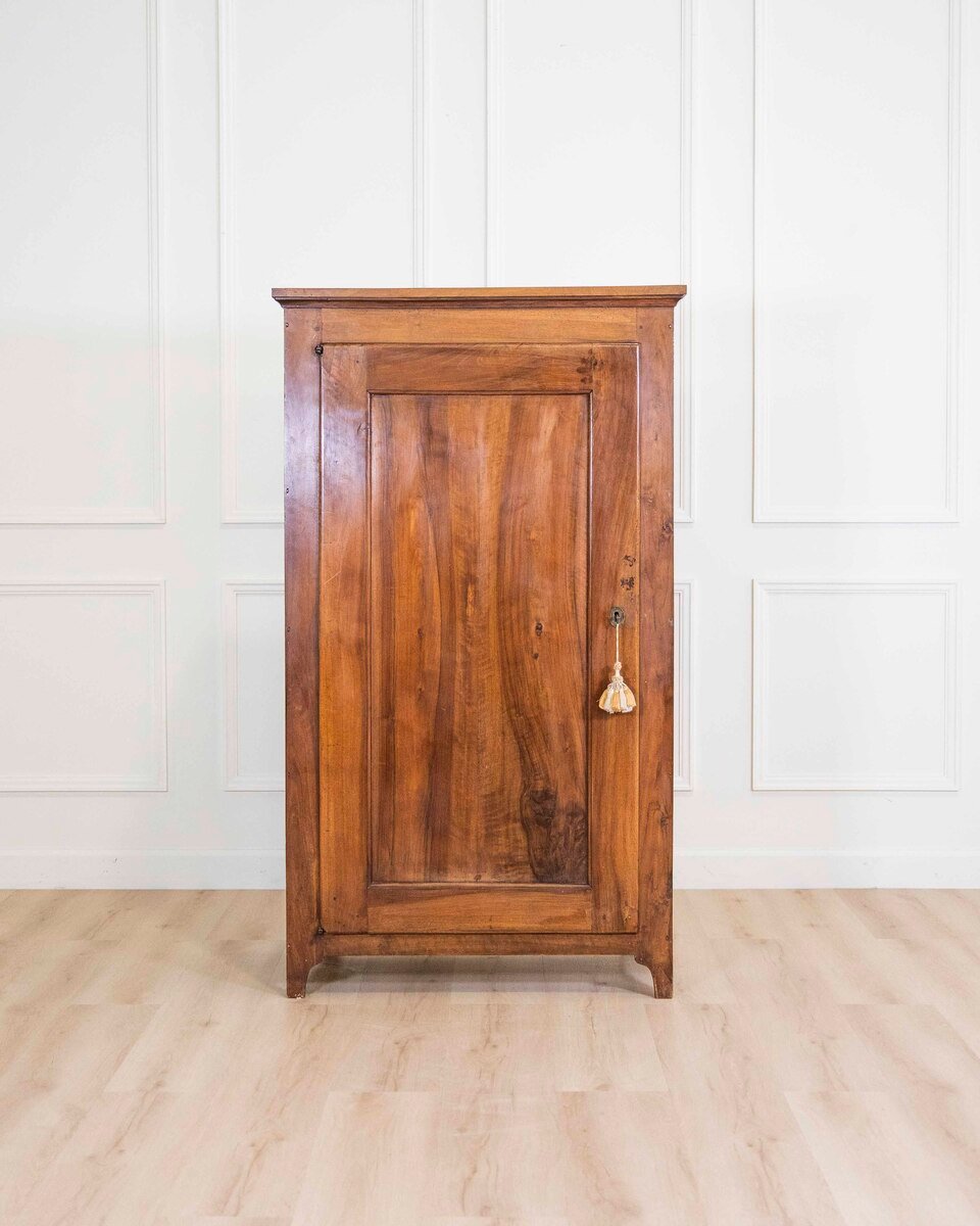 Small Antique Cabinet In Solid Walnut 19th Century Wardrobe - JAA