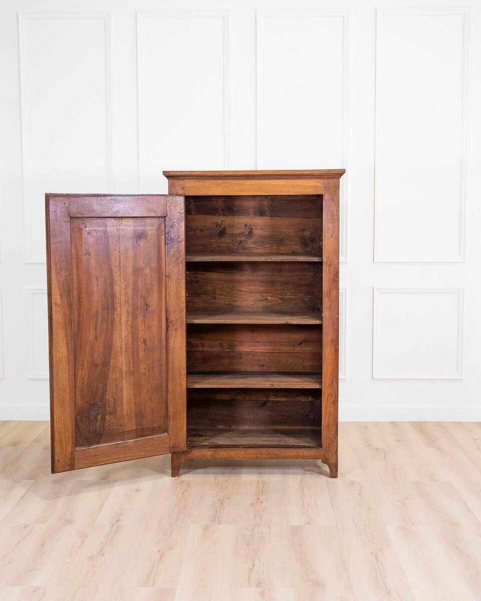 Small Antique Cabinet In Solid Walnut 19th Century Wardrobe - JAA