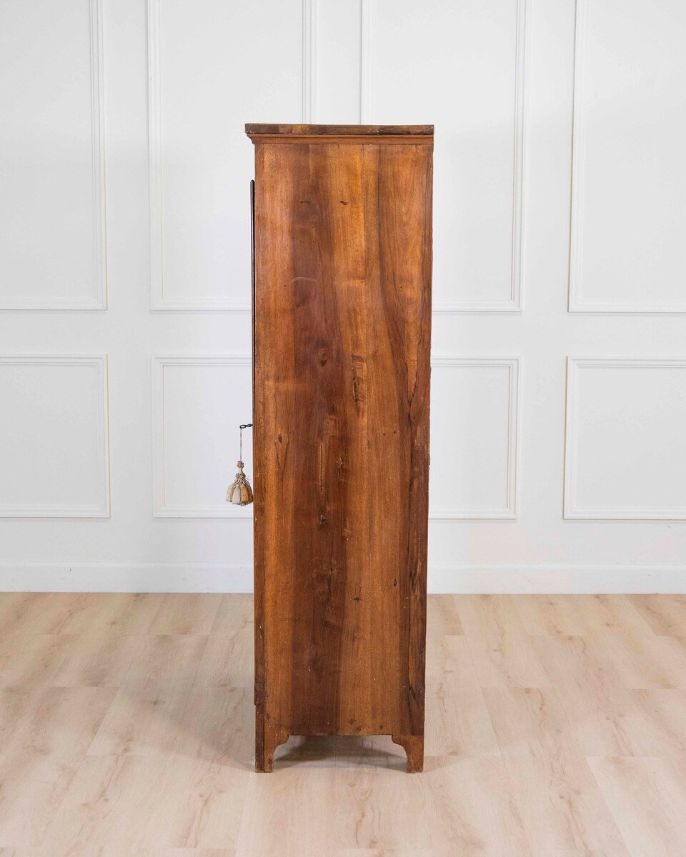 Small Antique Cabinet In Solid Walnut 19th Century Wardrobe - JAA