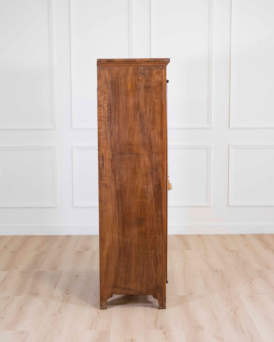Small Antique Cabinet In Solid Walnut 19th Century Wardrobe - JAA
