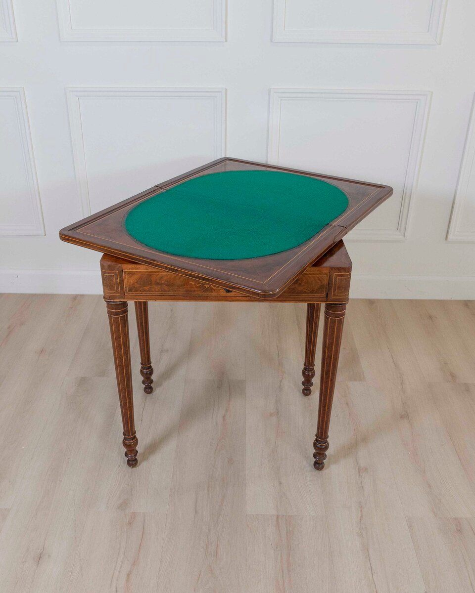 Charles X 1820 maple and mahogany inlaid game table - JAA