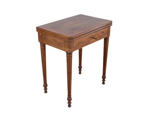Charles X 1820 maple and mahogany inlaid game table