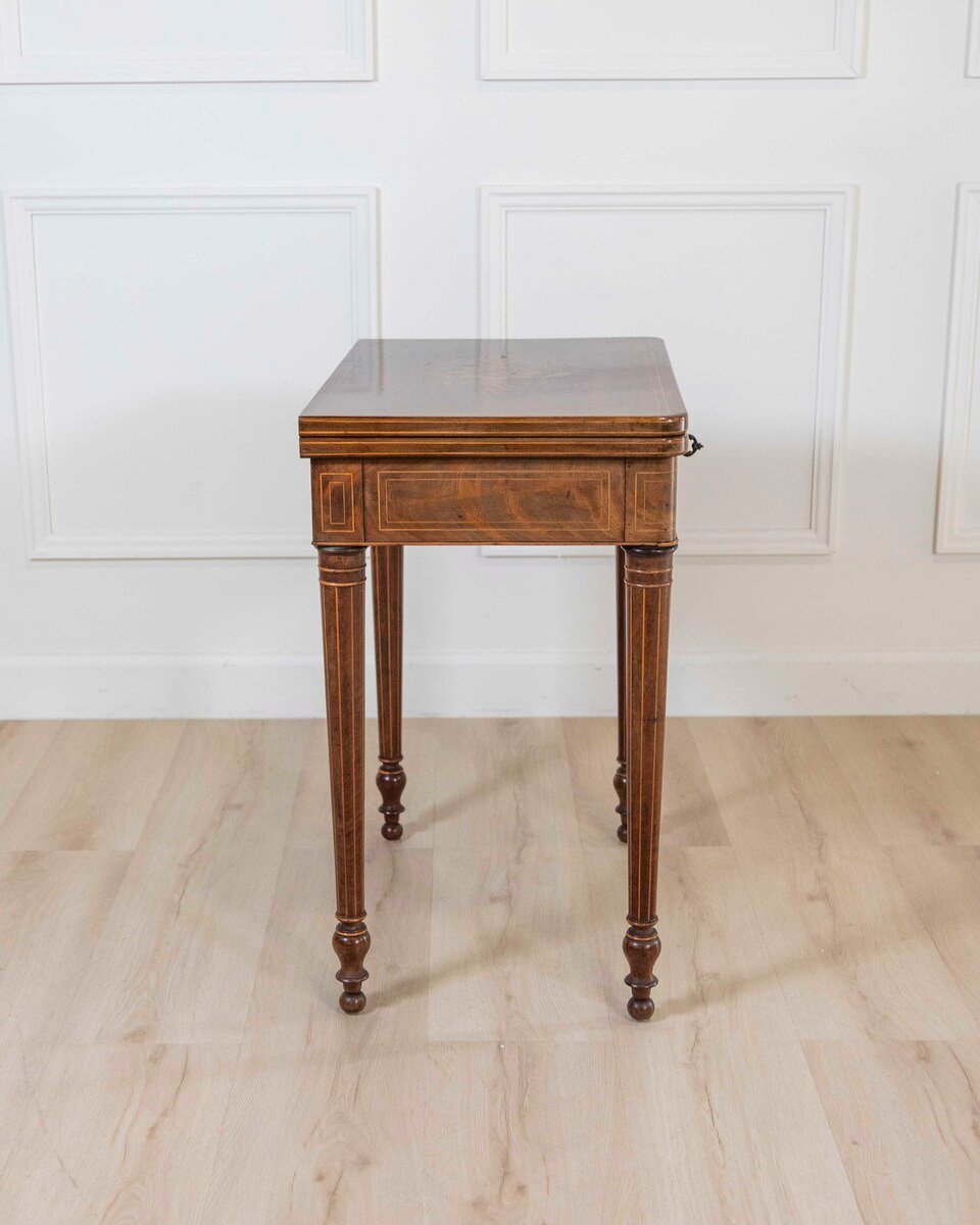 Charles X 1820 maple and mahogany inlaid game table - JAA