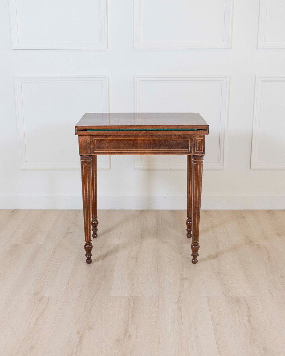 Charles X 1820 maple and mahogany inlaid game table - JAA