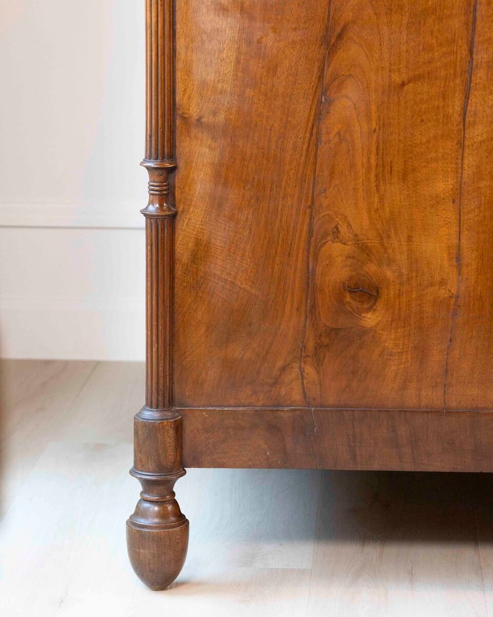 Pair of Carlo Decimo chests of drawers in veneered walnut wood Circa 1830 - JAA