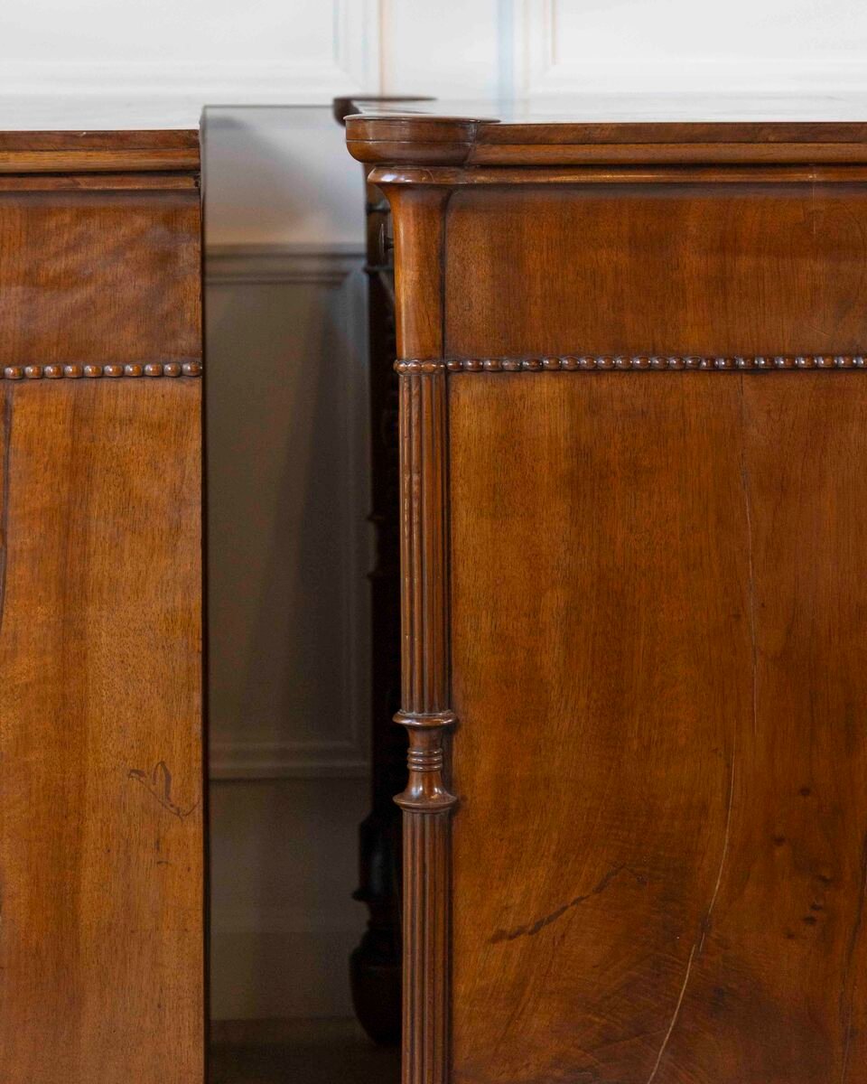 Pair of Carlo Decimo chests of drawers in veneered walnut wood Circa 1830 - JAA