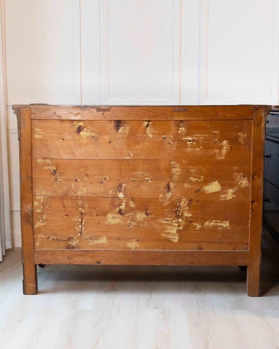 Pair of Carlo Decimo chests of drawers in veneered walnut wood Circa 1830 - JAA
