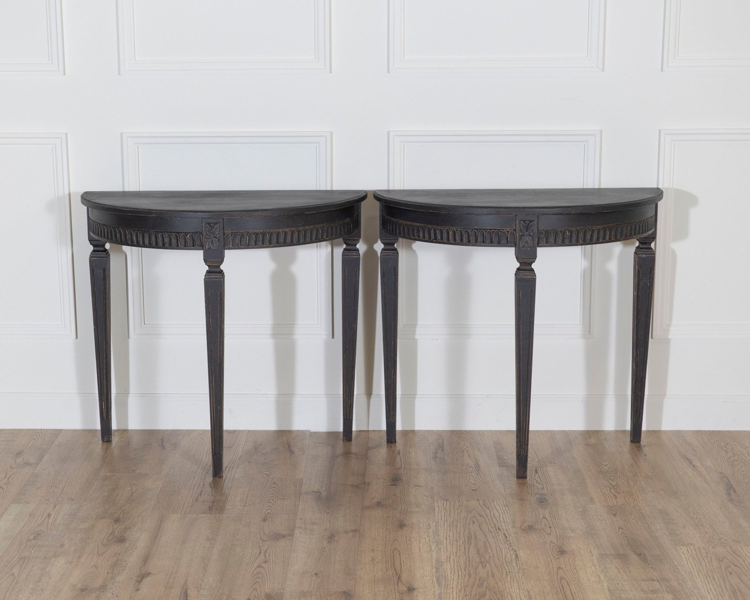 Swedish Painted Demi-Lune Console Pair, ca. 1880 - JAA