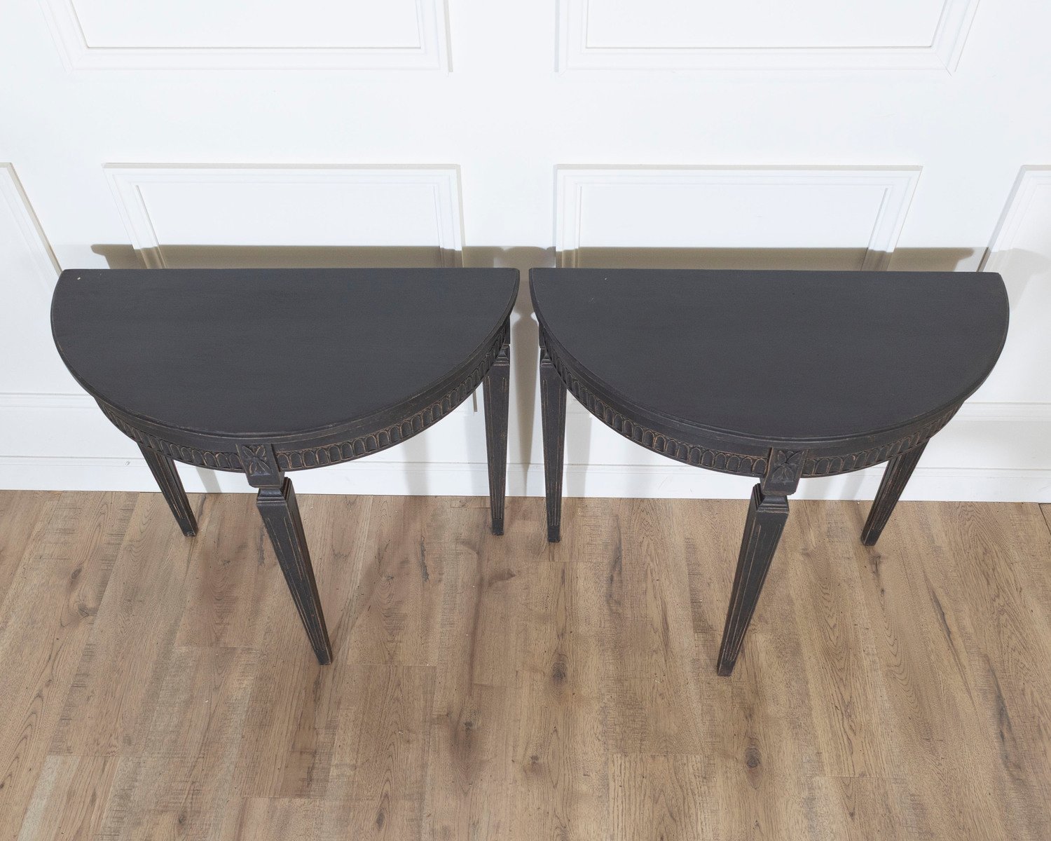 Swedish Painted Demi-Lune Console Pair, ca. 1880 - JAA