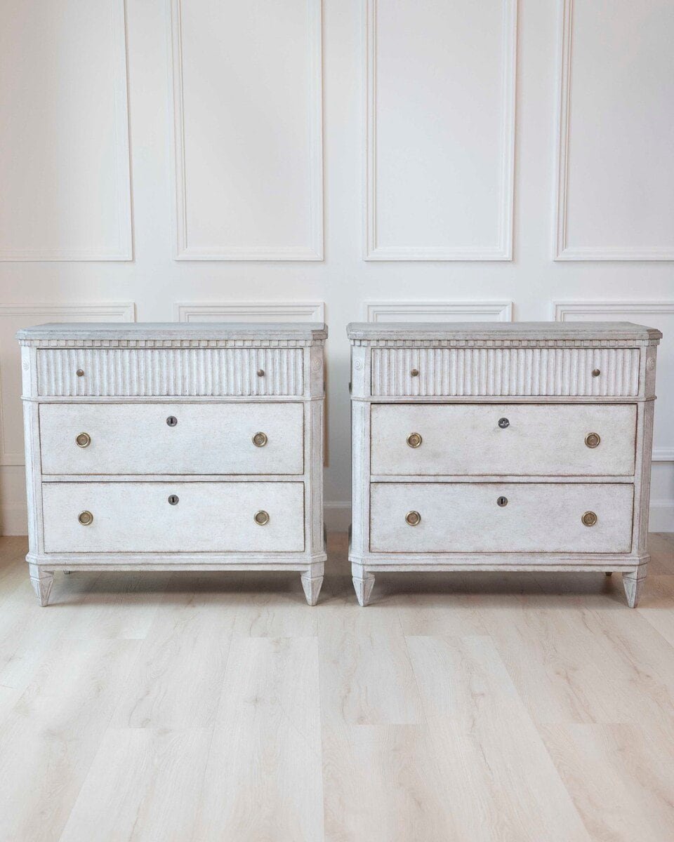 Pair of Swedish 19th Century Gustavian Style Chests of Drawers - JAA