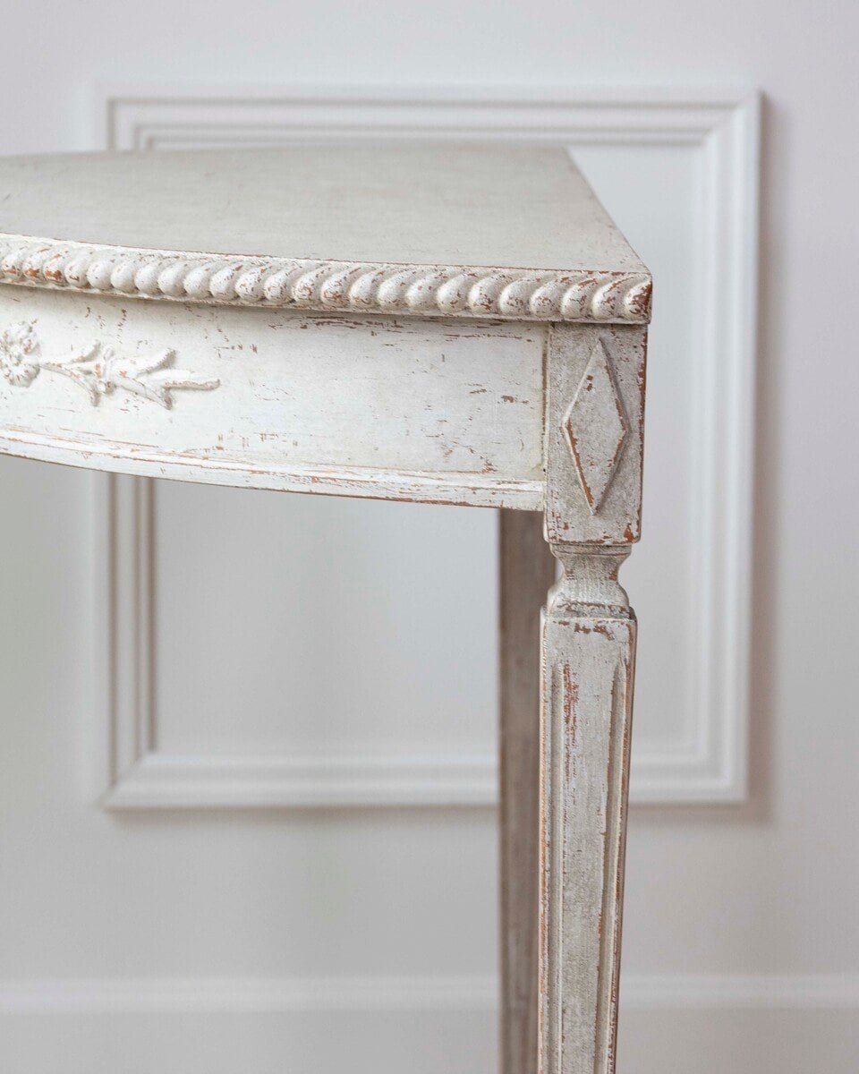 Pair of Swedish White Demi-Lune Tables, circa 1920s - JAA