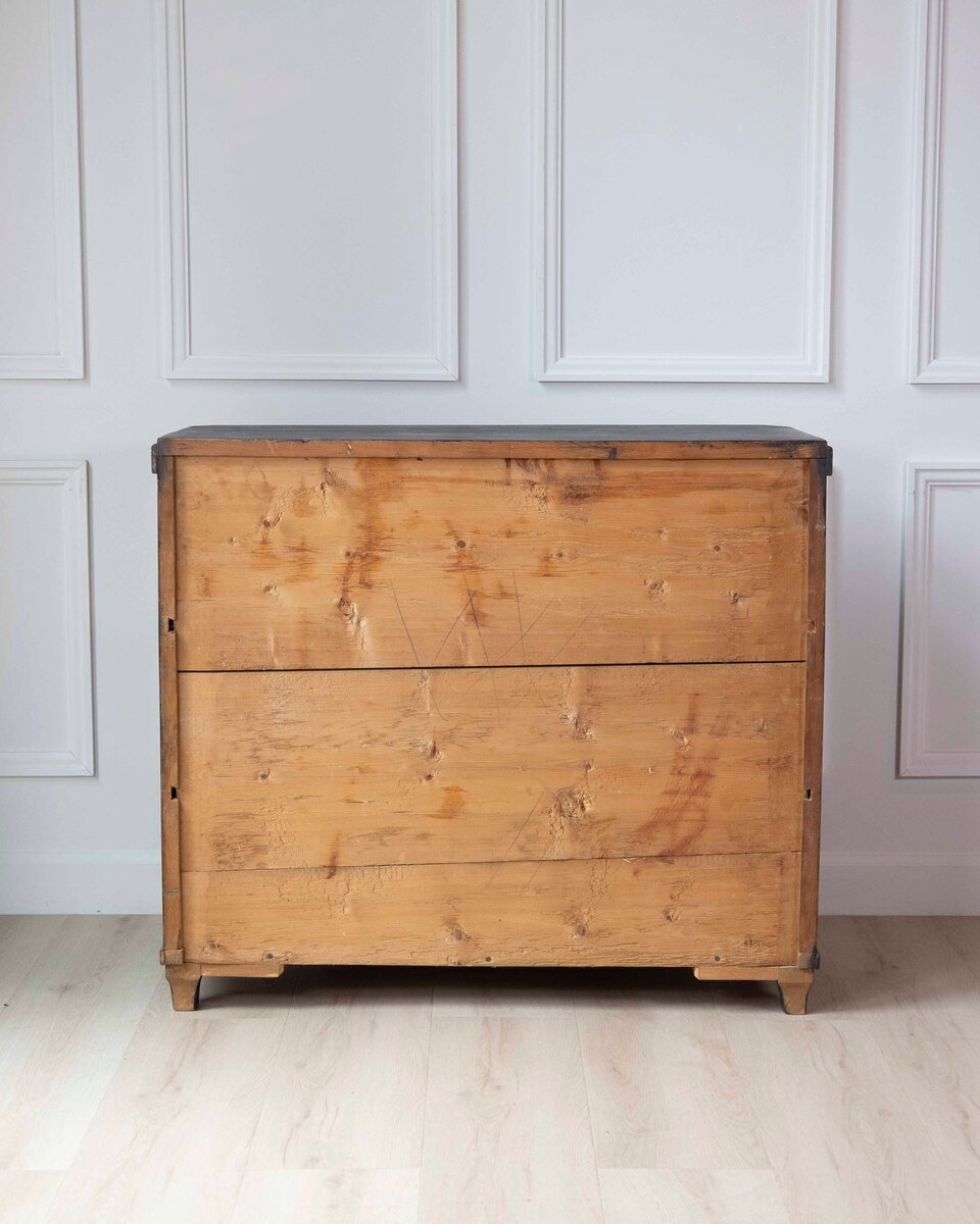19th Century Swedish Black-Painted Pine Chest of Drawers - JAA