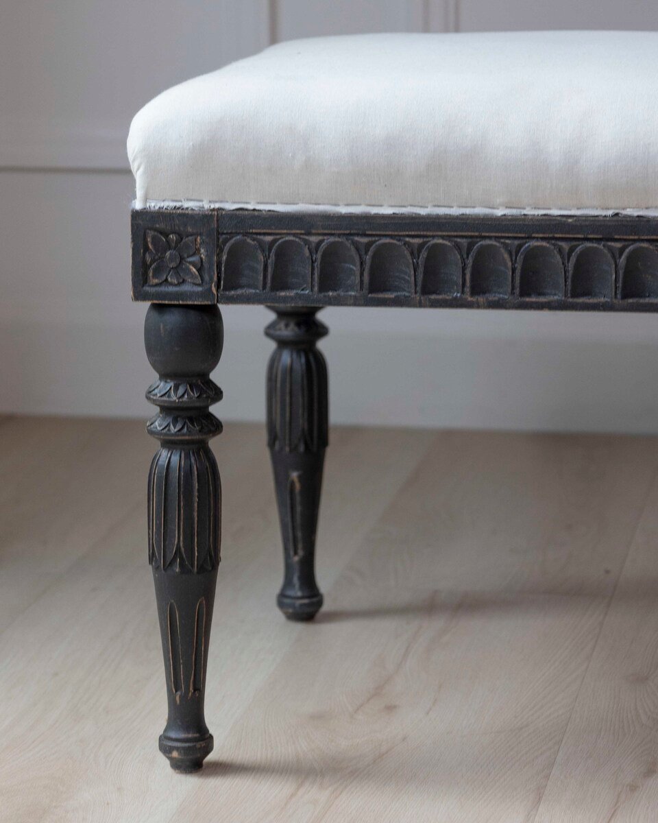 Pair of Swedish Empire Stools, Early 19th Century - JAA