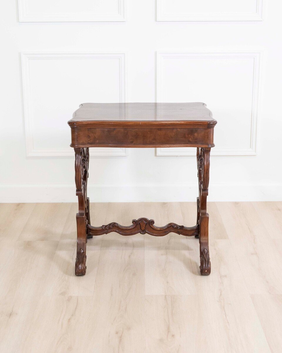 Work Table In Walnut From 1860 With Cherry Inlays Luigi Filippo - JAA