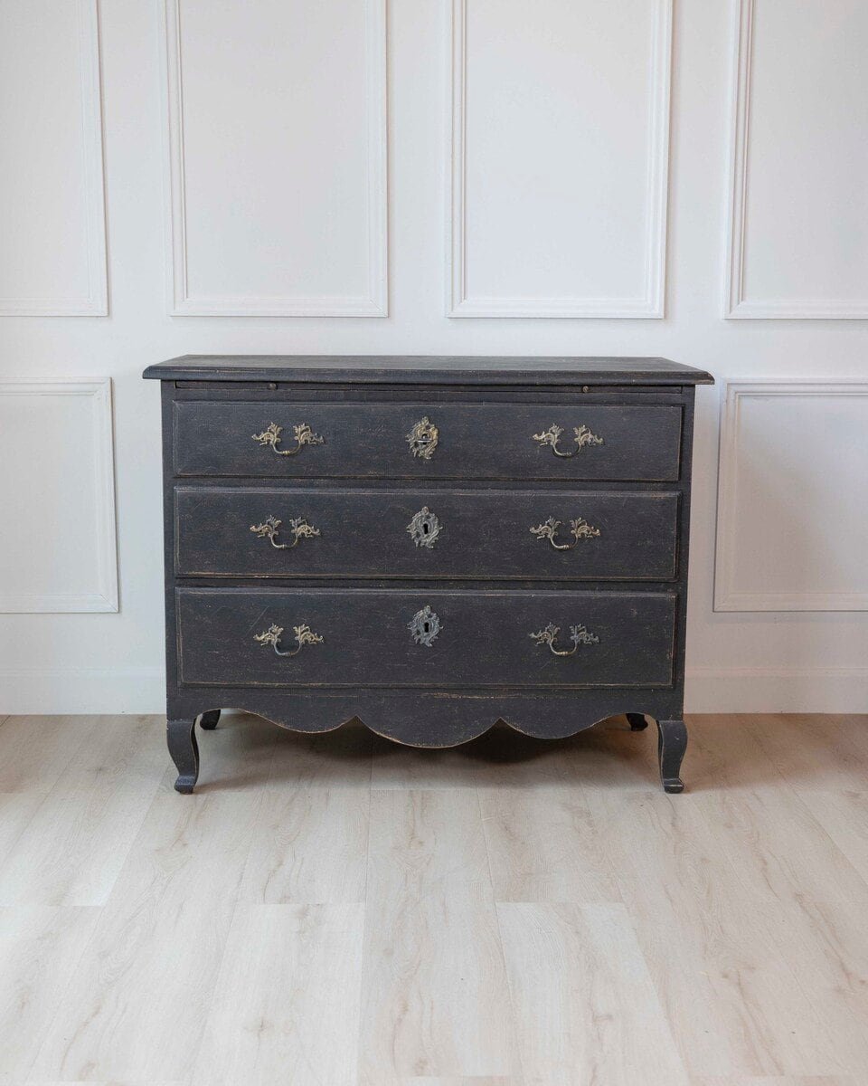 Swedish 18th Century Writing Desk Commode with Original Brass Hardware, c.1760 - JAA