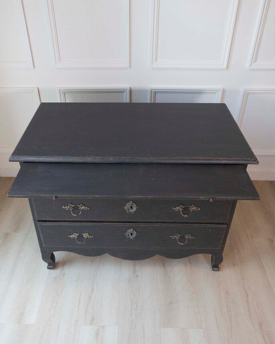 Swedish 18th Century Writing Desk Commode with Original Brass Hardware, c.1760 - JAA