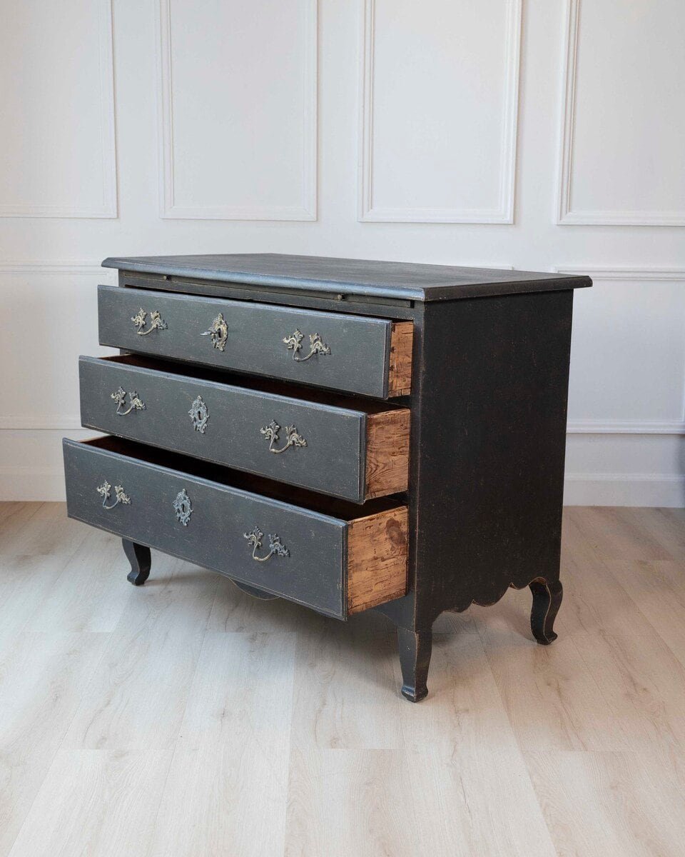 Swedish 18th Century Writing Desk Commode with Original Brass Hardware, c.1760 - JAA