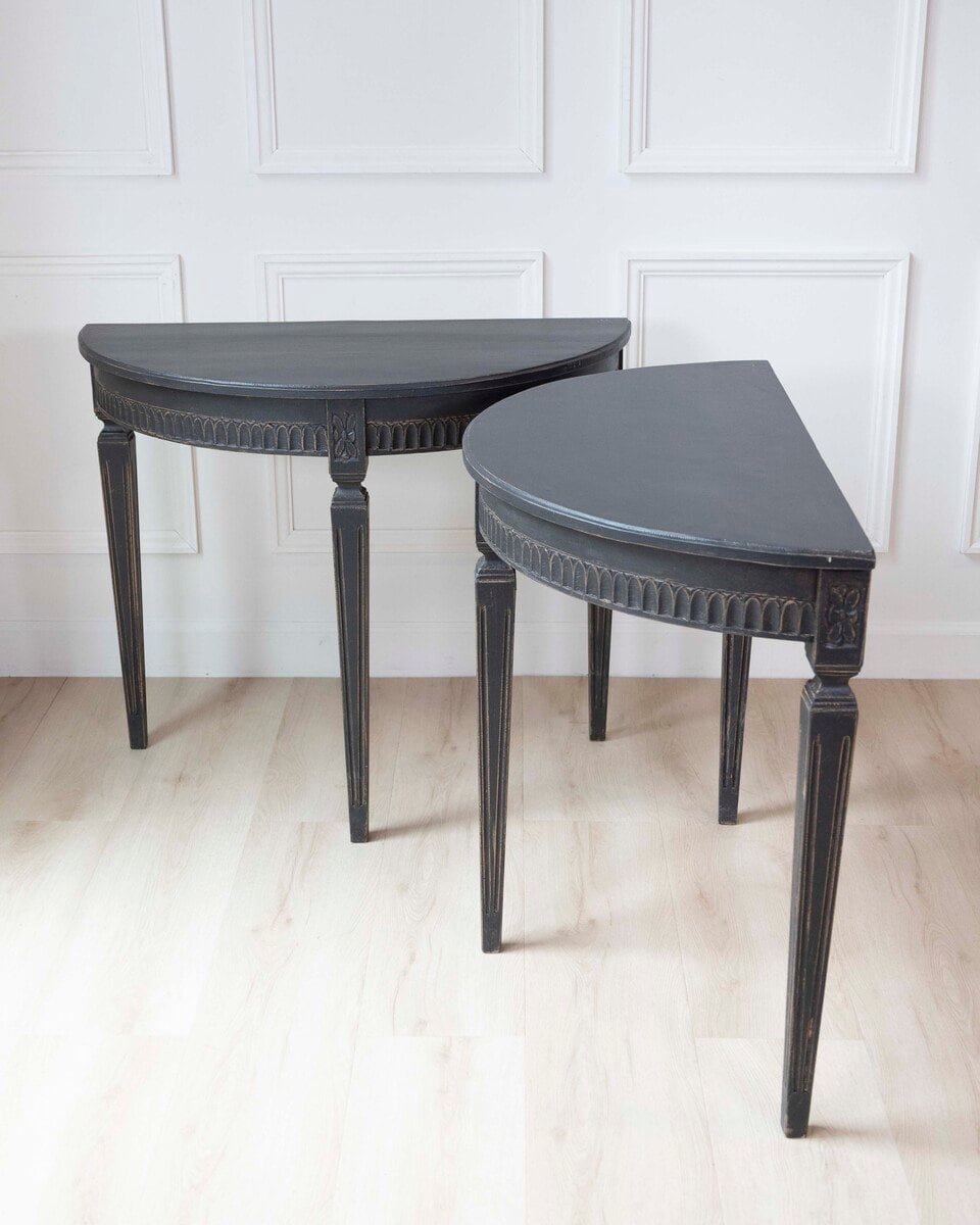 Swedish 19th Century Demi Lune Tables, Pair, c.1880 - JAA