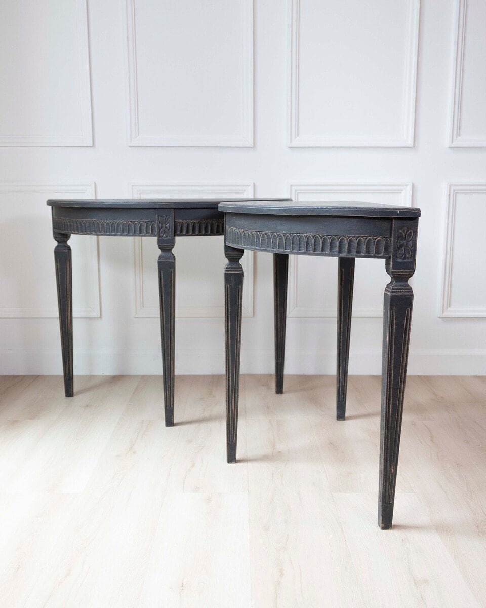 Swedish 19th Century Demi Lune Tables, Pair, c.1880 - JAA