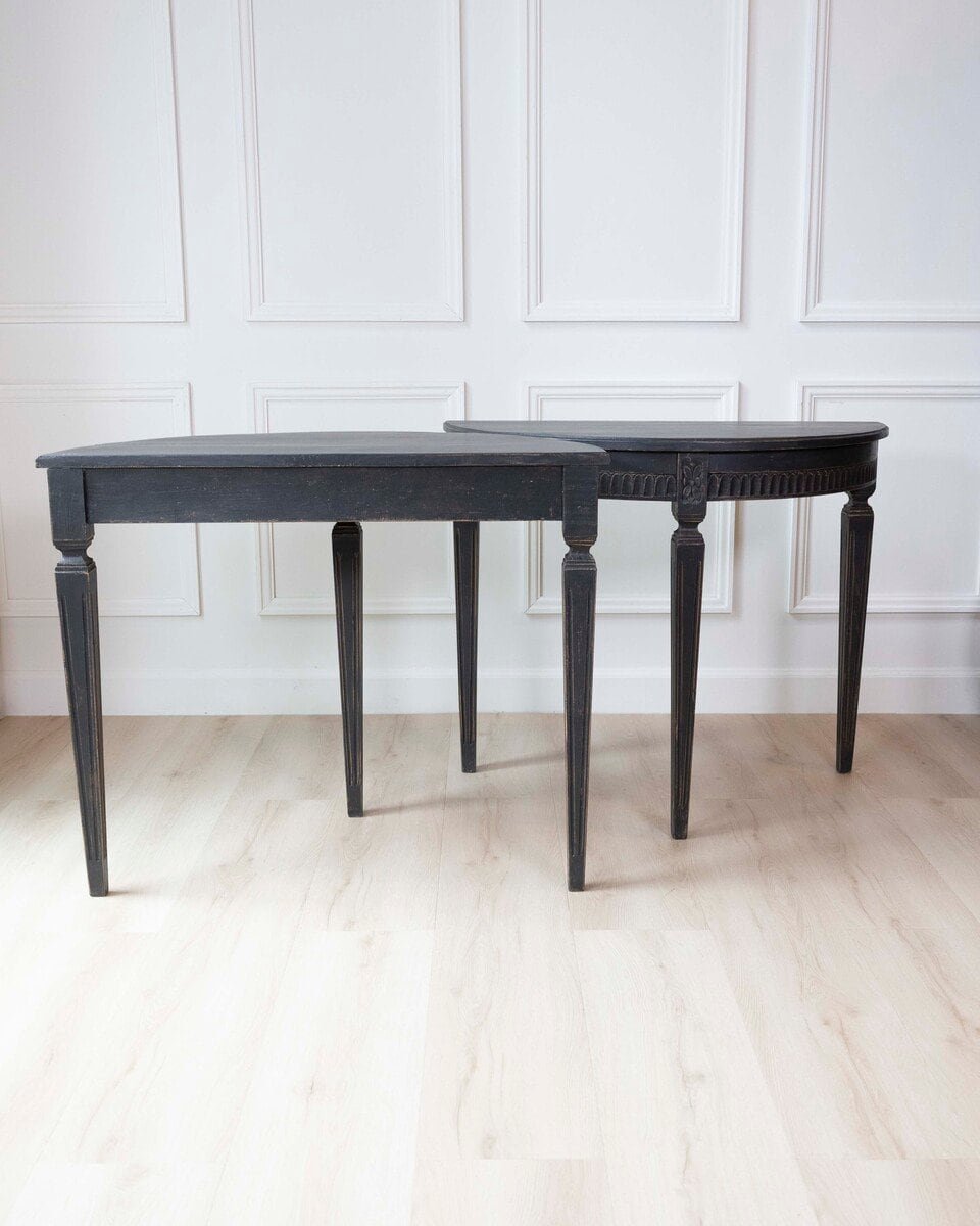 Swedish 19th Century Demi Lune Tables, Pair, c.1880 - JAA